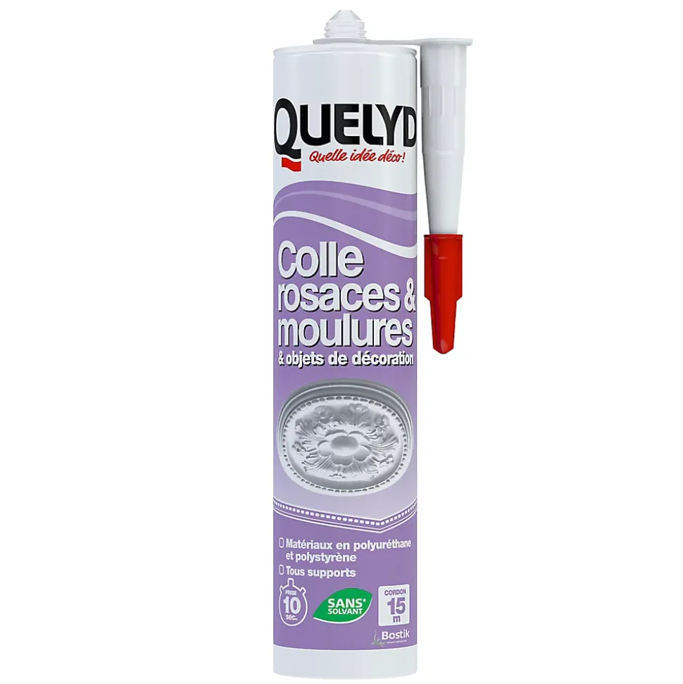 Colle Quelyd pour Rosaces, Moulures et Objets de décoration Cartouche 310 ml