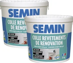 Colle Revêtements de Rénovation Lisse en Pâte Semin, Prête à l'Emploi, Intérieur, Seau de 5 kg (Lot de 2)