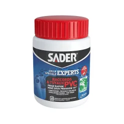 Colle Sader pour Raccords et Tuyaux en PVC 500 ml avec pinceau applicateur