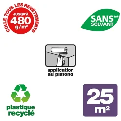 Colle spéciale plafonds - toile de verre et revêtements de rénovation Quelyd pâte 6kg