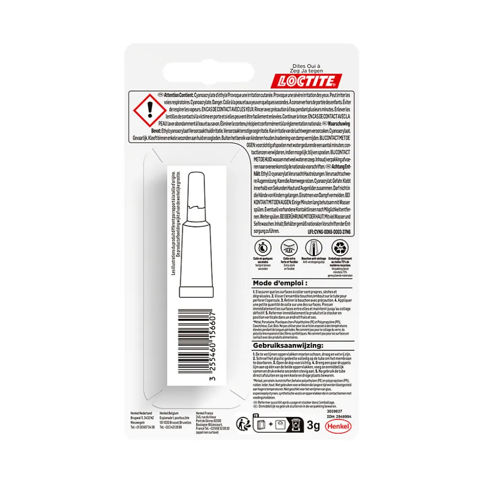 Colle Superglue-3 Power Gel Loctite 3g