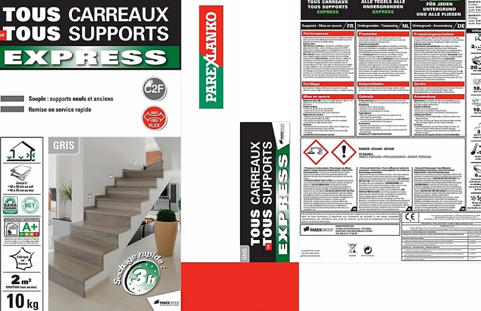 Colle tous carreaux tous supports Express Parexlanko 10 kg