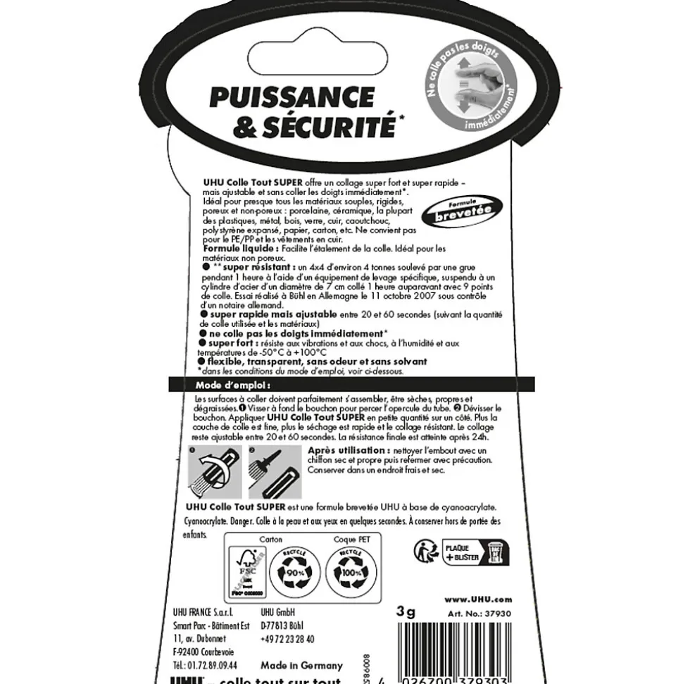Colle UHU Colle Tout Super format liquide 3 grammes