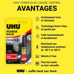 Colle UHU Power glue format liquide 3 grammes