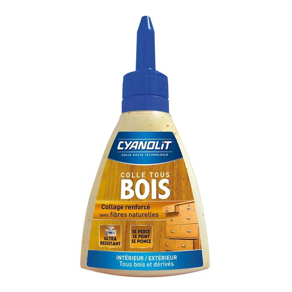 Colle vinylique type D3 renforcée en fibres naturelles Cyanolit bois et dérivés 500g