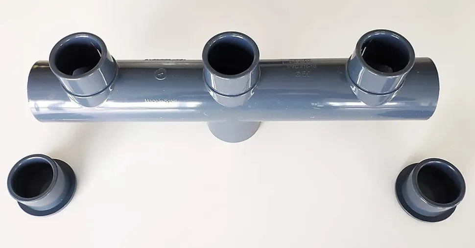 Collecteur Piscine PVC 50mm PN16 3 entrées 1 sortie Femelle Male 5cm