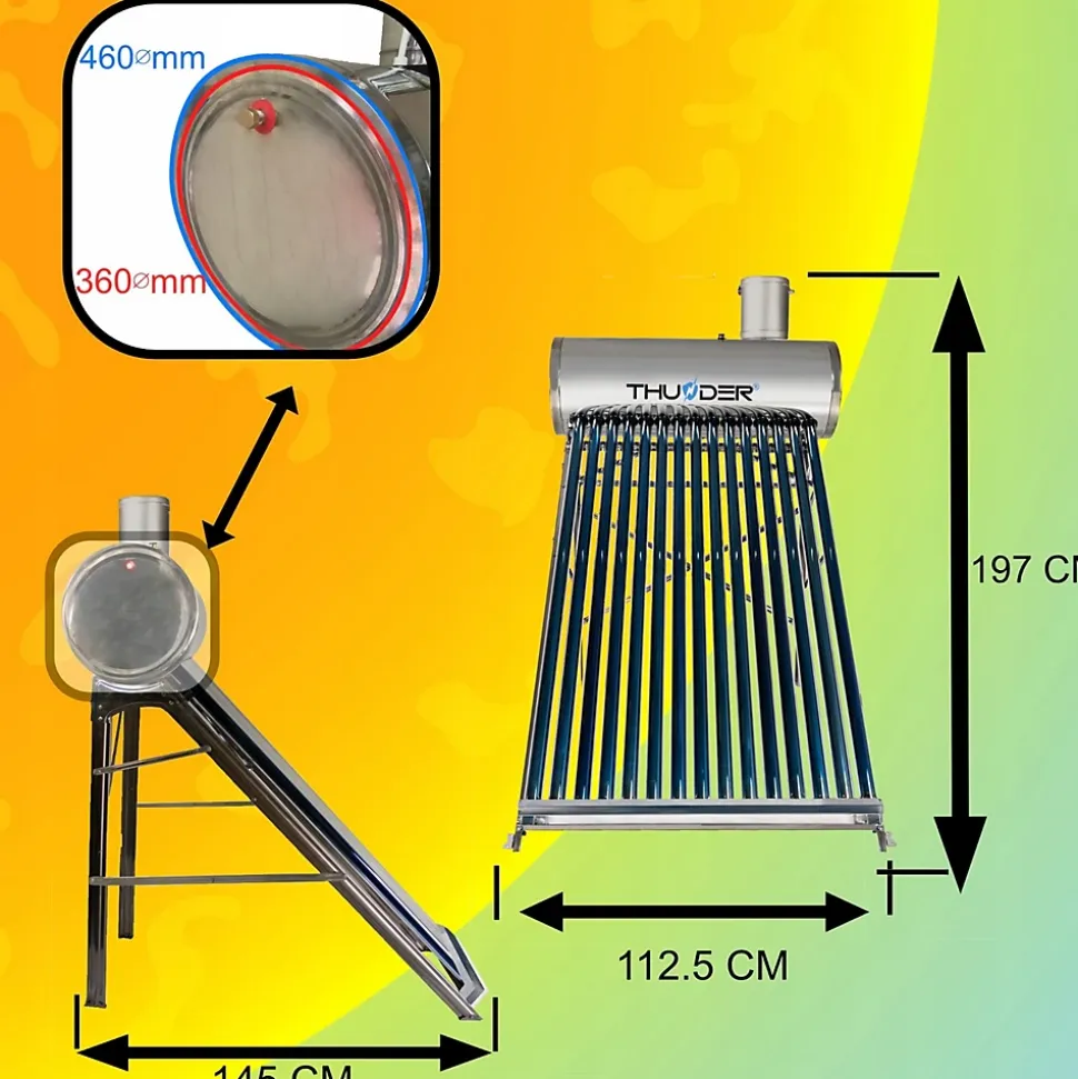Collecteur solaire non pressurisé Thunder avec réservoir 150L 1 pièce.