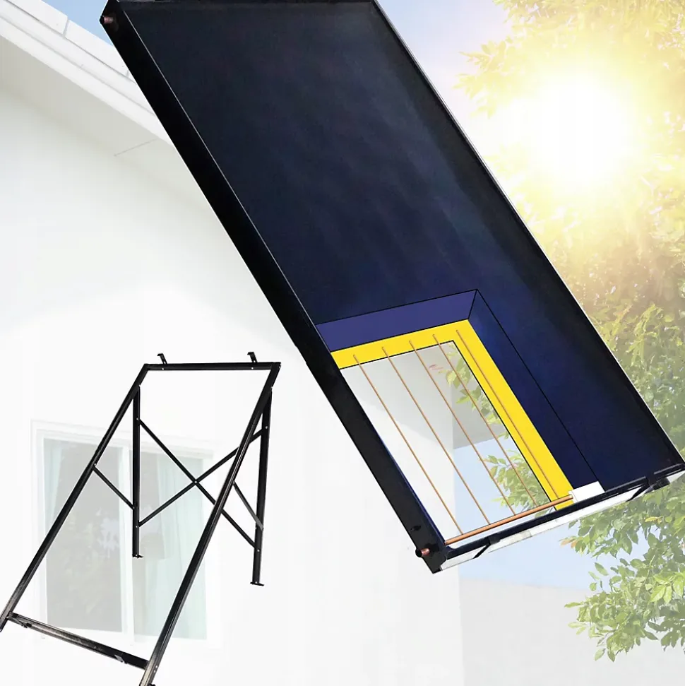 Collecteur solaire THUNDER 2 m² avec structure de montage et raccords 3/4 1 pièce.