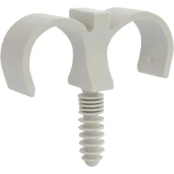 Collier cheville double en plastique pour gaines souples Ø 25mm, lot de 15