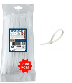 Colliers de fixation en nylon. Blancs. 4,8x300 - 100pces