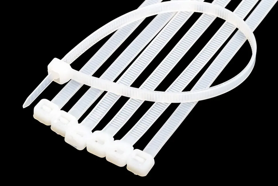 Colliers de fixation en nylon. Blancs. 4,8x300 - 100pces