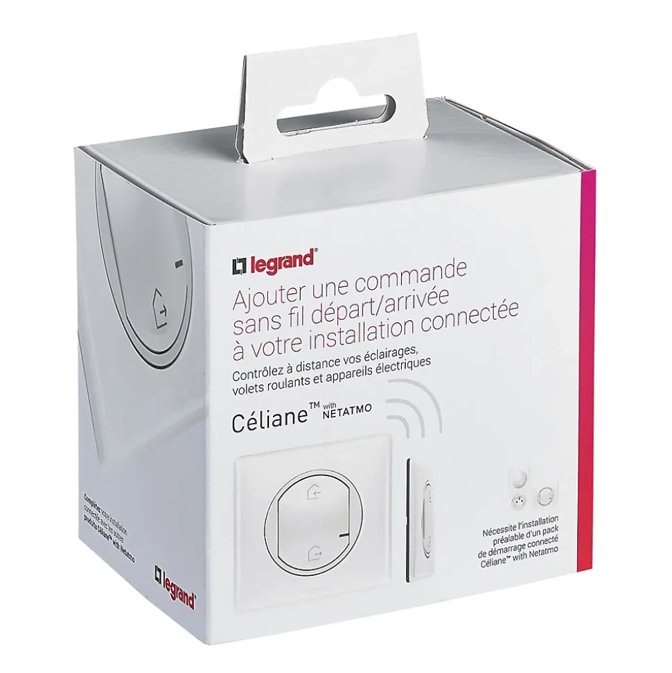 Commande générale sans fil Départ/Arrivée pour installation connectée Céliane with Netatmo blanc