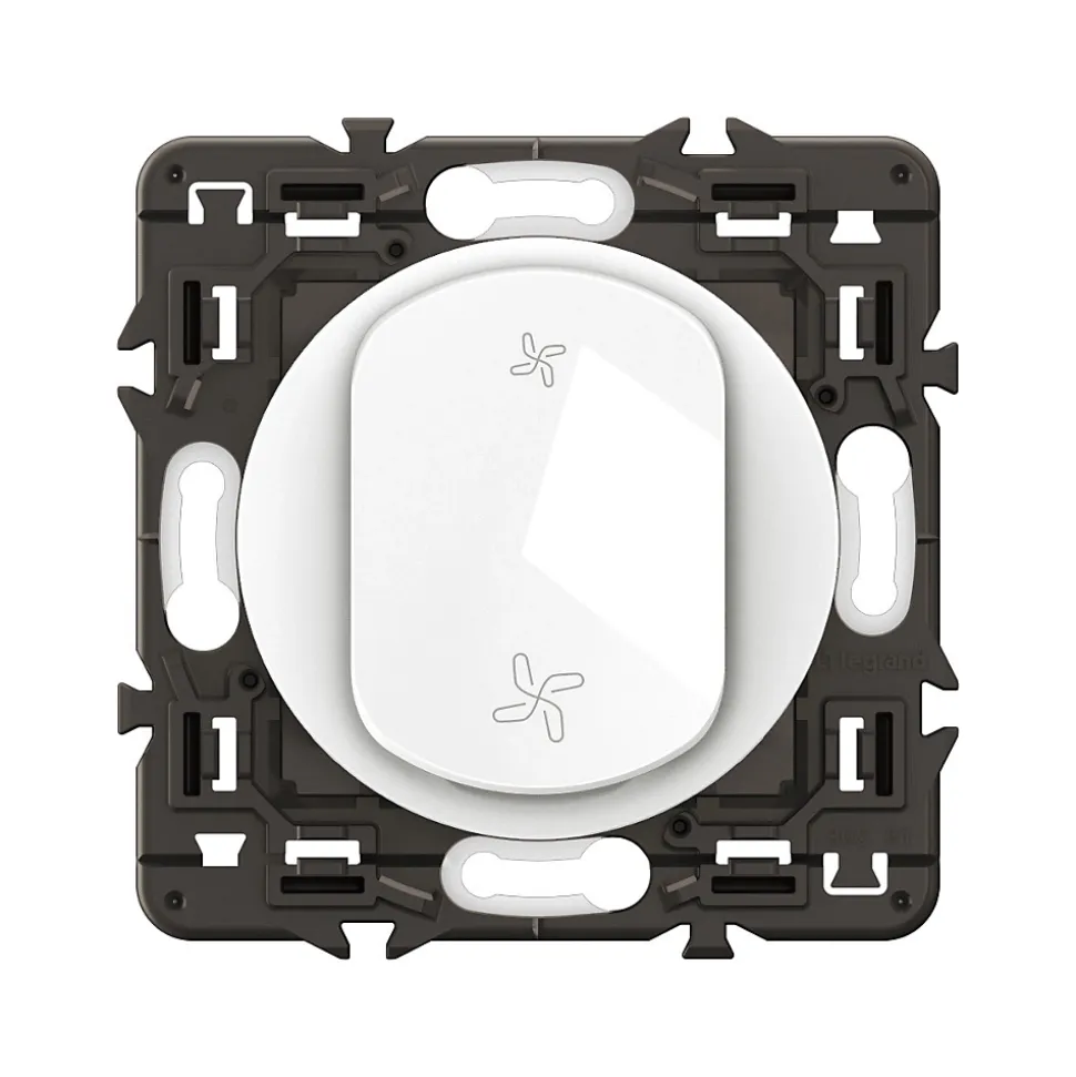 Commande poussoir de VMC Legrand Céliane blanc