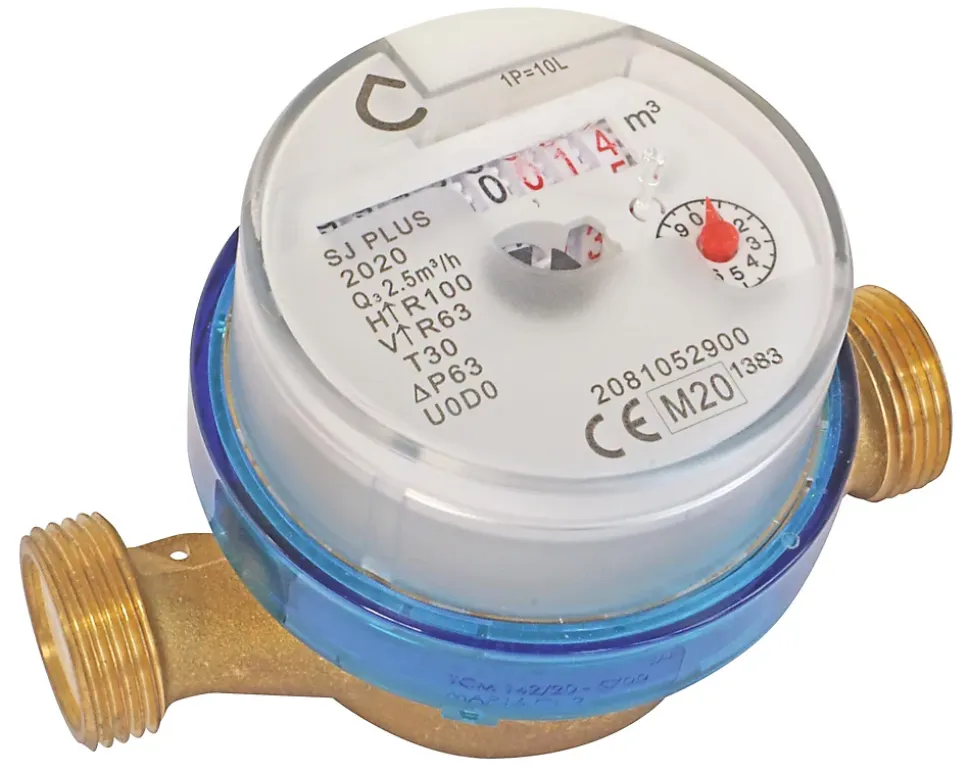 Compteur d'eau jet unique eau froide calibre 15 mâle/ mâle 20/27 laiton Somatherm for you