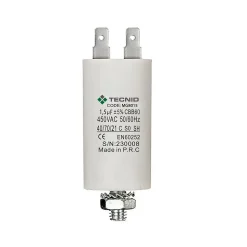 Condensateur de démarrage pour moteurs électriques, 450 V, capacité : 1,5 microfarad, 4 broches/M8