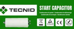 Condensateur de démarrage pour moteurs électriques, 450V, capacité : 60 microfarad, 4 broches / M8