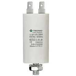 Condensateur de démarrage pour moteurs électriques, 450V, capacité : 3,5 microfarad, 4 broches / M8