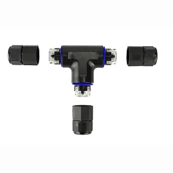 Connecteur de câble étanche en T IP68 3 fils noir