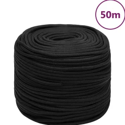 Corde de bateau Noir complet 10 mm 50 m Polypropylène