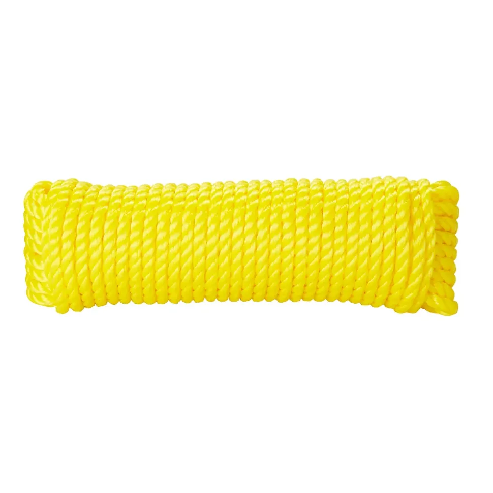 Corde torsadée en polypropylène jaune DIALL ø8 mm, 15 m