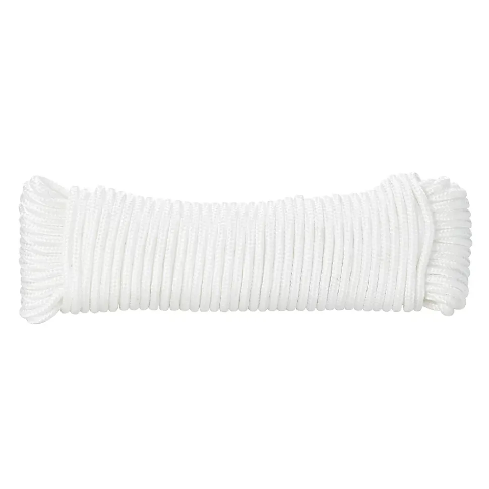 Corde tressée en polypropylène blanche DIALL ø4 mm, 20 m