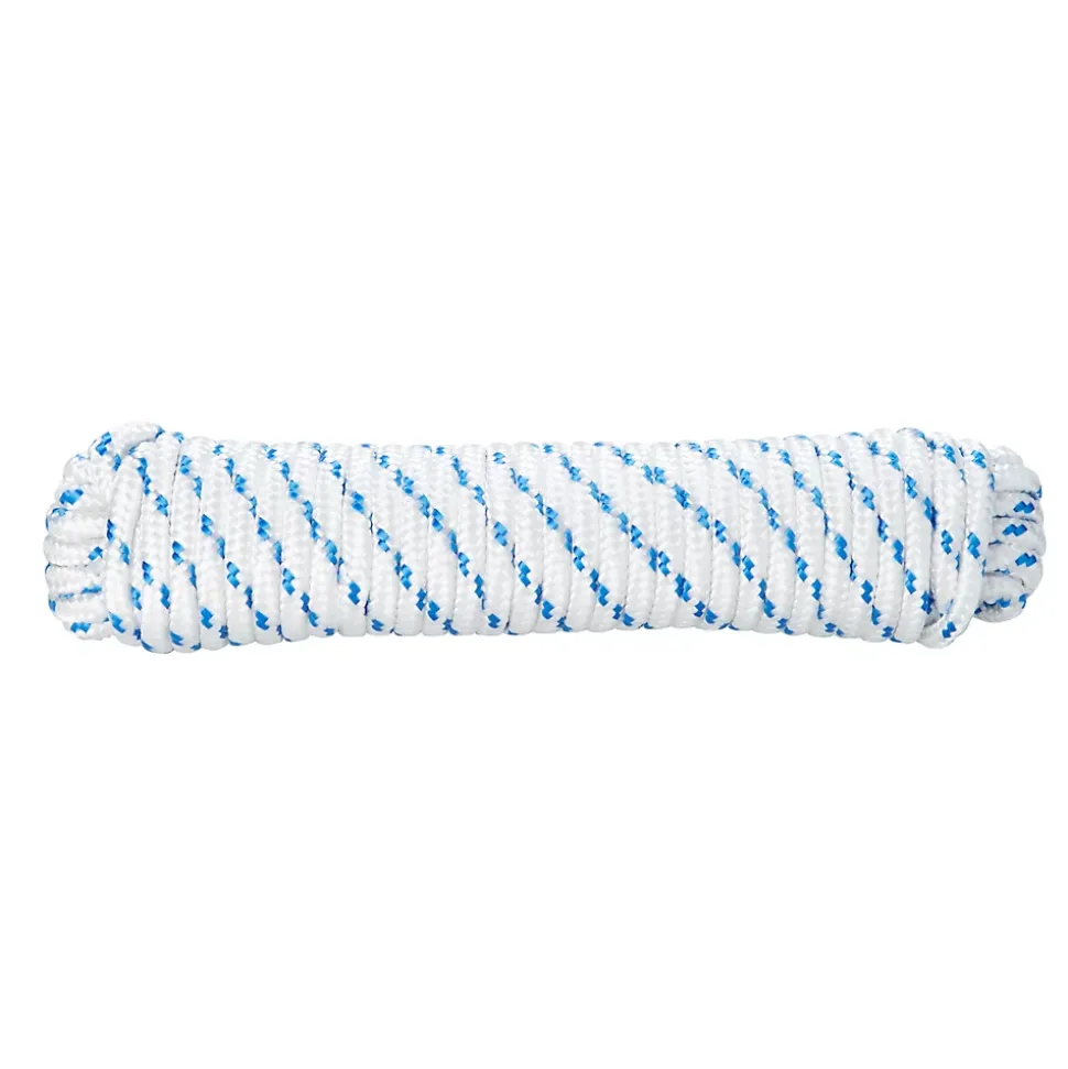 Corde tressée en polypropylène blanche et bleue Diall ø8mm, 7.5 m