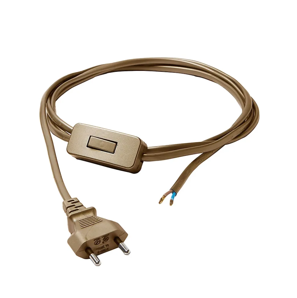 Cordon de lampe avec interrupteur or Diall 2m