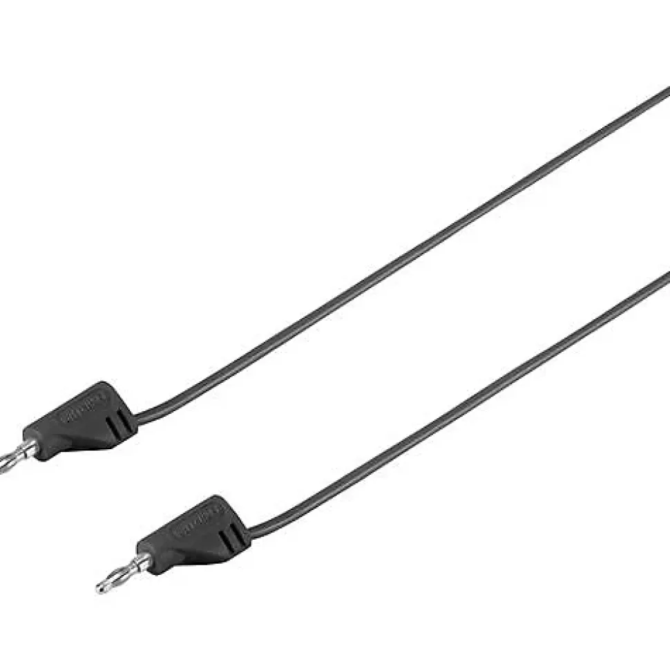 Cordon de mesure banane mâle 2 mm - banane mâle 2 mm, ultra flexible, 2,2 A, accessoire de mesure électricien, garantie 3 ans.