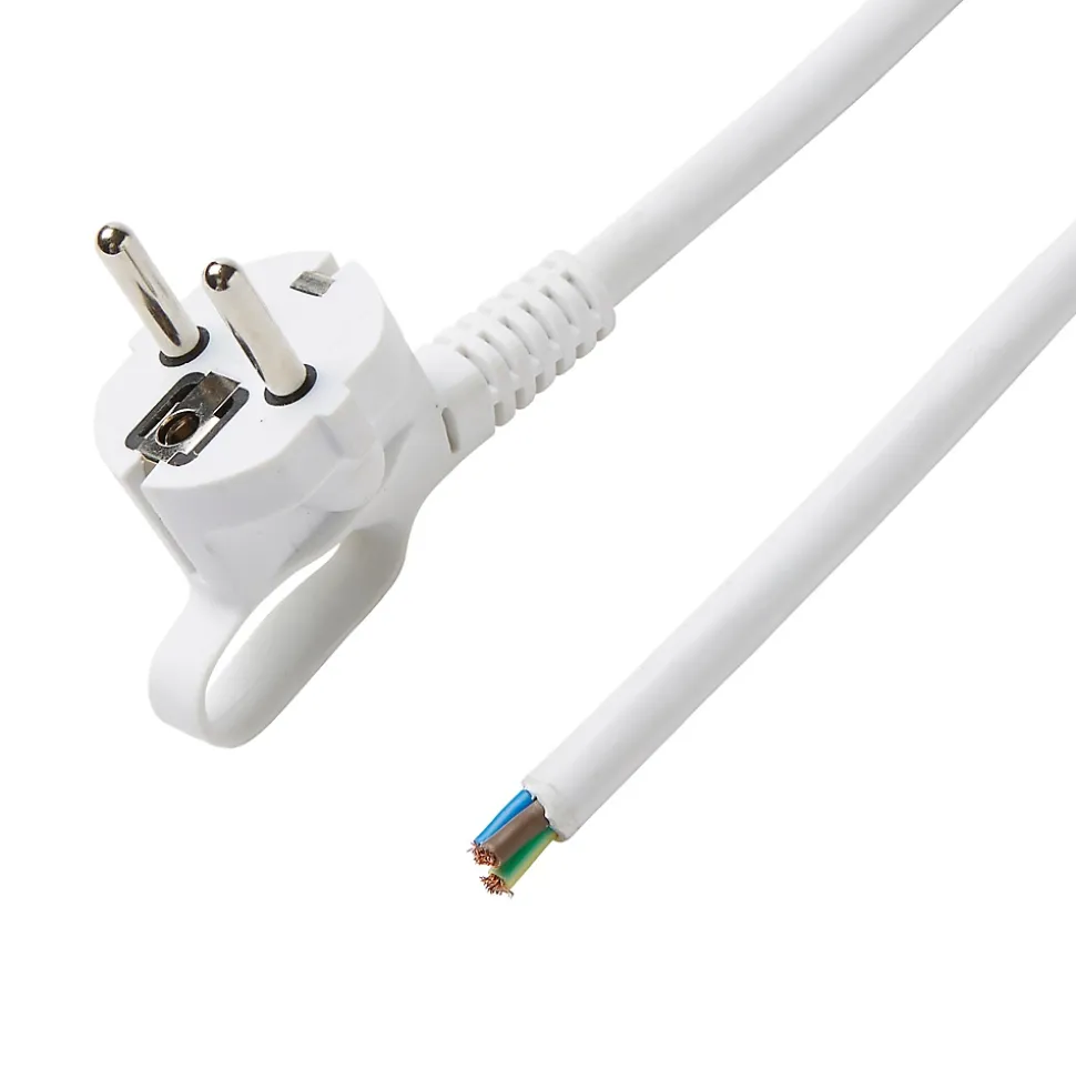 Cordon de rechange pour appareil avec mise à la terre Diall 16A H05VVF 3G1.5mm² 3m blanc