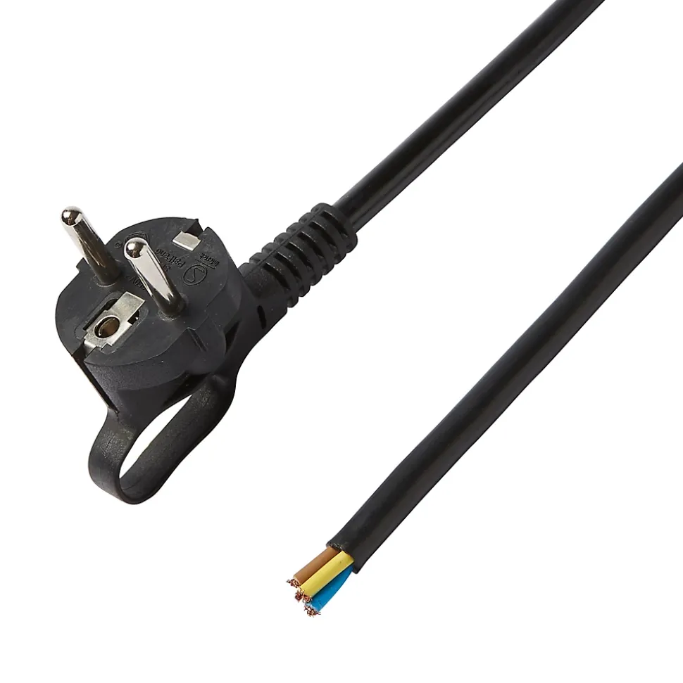 Cordon pour appareil avec mise à la terre Diall H05VVF 3G1.5mm² 16A 3m noir