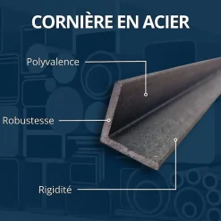 Corniere acier metallique 100x100 ep 10 mm, 0.5 mètre - Comment Fer