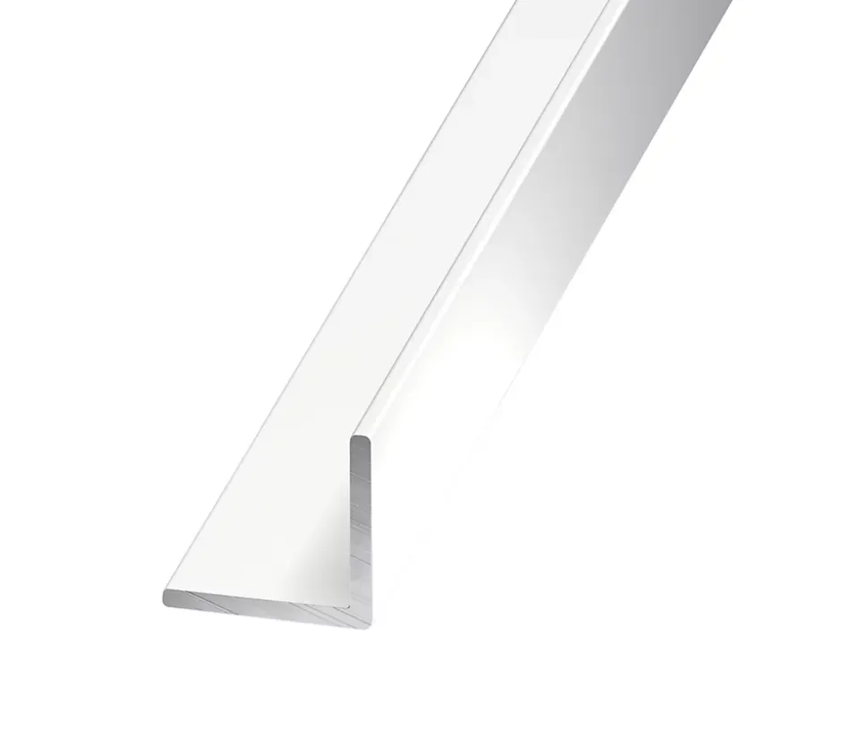 Cornière égale aluminium laqué blanc 30 x 30 mm, 1 m