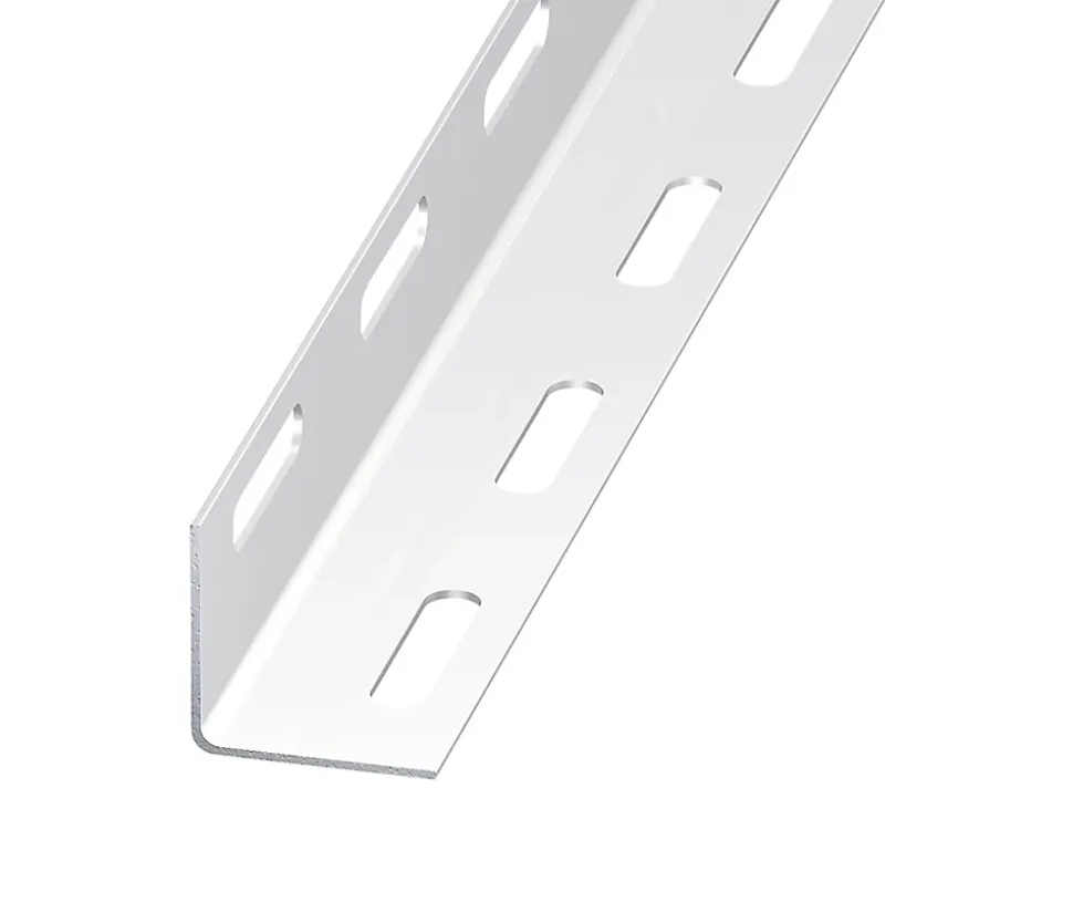 Cornière perforée acier époxy blanc 27 x 27 mm, 1m