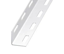 Cornière perforée acier époxy blanc 27 x 27 mm, 2 m