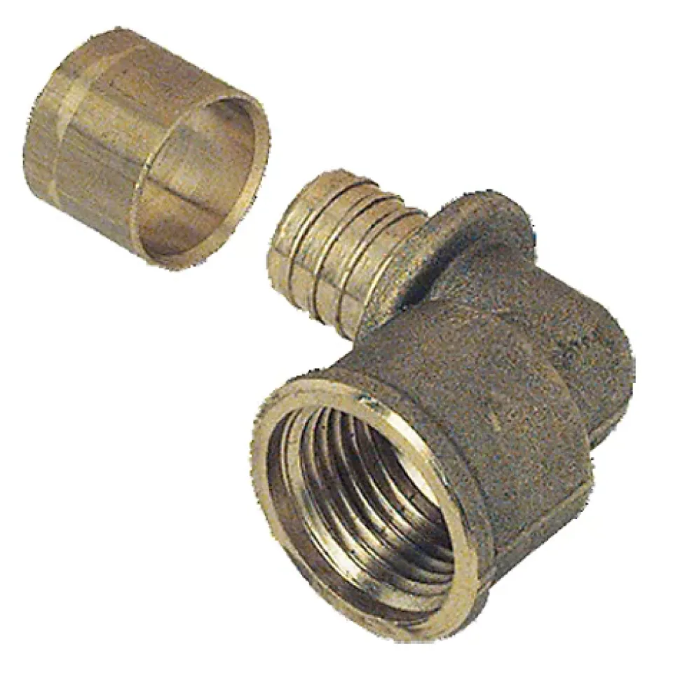 Coude femelle fixe et raccord à glissement PER D12 3/8'' - GARIS - 2307-12-12