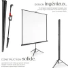 Écran de projection extensible avec un trépied en polyester blanc