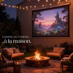 Écran de projection extensible mural en polyester blanc
