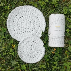 Creative Deco 6mm x 100m Corde Macramé Fil de Coton Blanc - +/- 0,5 mm Épaisseur - Ficelle de 37 Plis - Cordelette Naturel