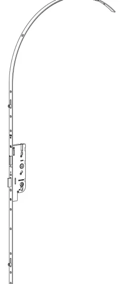 Crémone à larder EUROPA axe 50mm 3 galets têtière 18mm Longueur 2500mm - FERCO - 6-33168-04-0-1