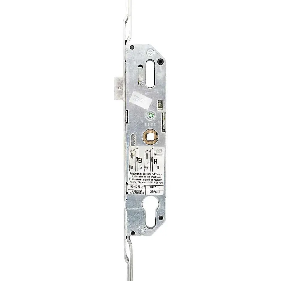 Crémone barillet axe 25mm longueur 2030mm ajustable haut et bas - FERCO - G-24534-20-L-1