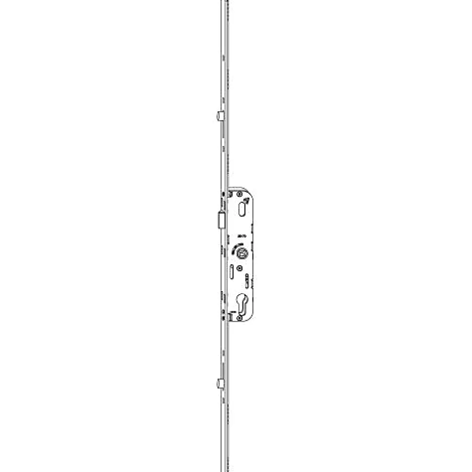 Crémone barillet axe 28mm longueur 1780mm ajustable haut et bas - FERCO - G-24452-18-L-1