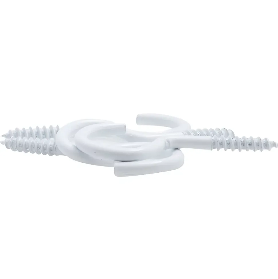 Crochet à visser plastifié blanc filet bois Viswood