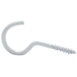 Crochet à visser plastifié blanc filet bois Viswood