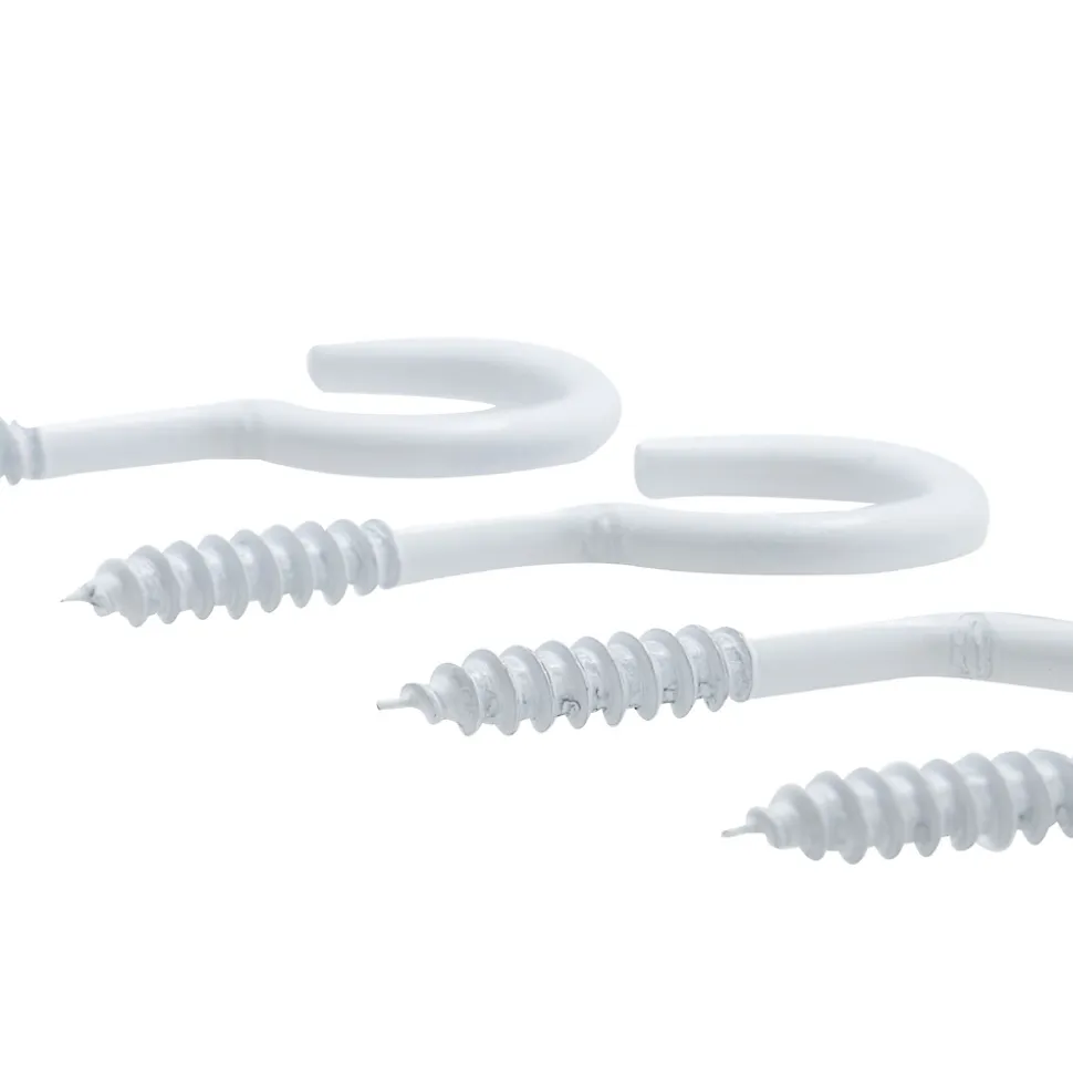 Crochet à visser plastifié blanc filet bois Viswood