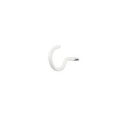 Crochet rond à visser en acier plastifié blanc 30x15 mm - 10 pièces