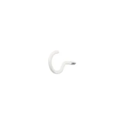 Crochet rond à visser en acier plastifié blanc 20x12 mm - 20 pièces