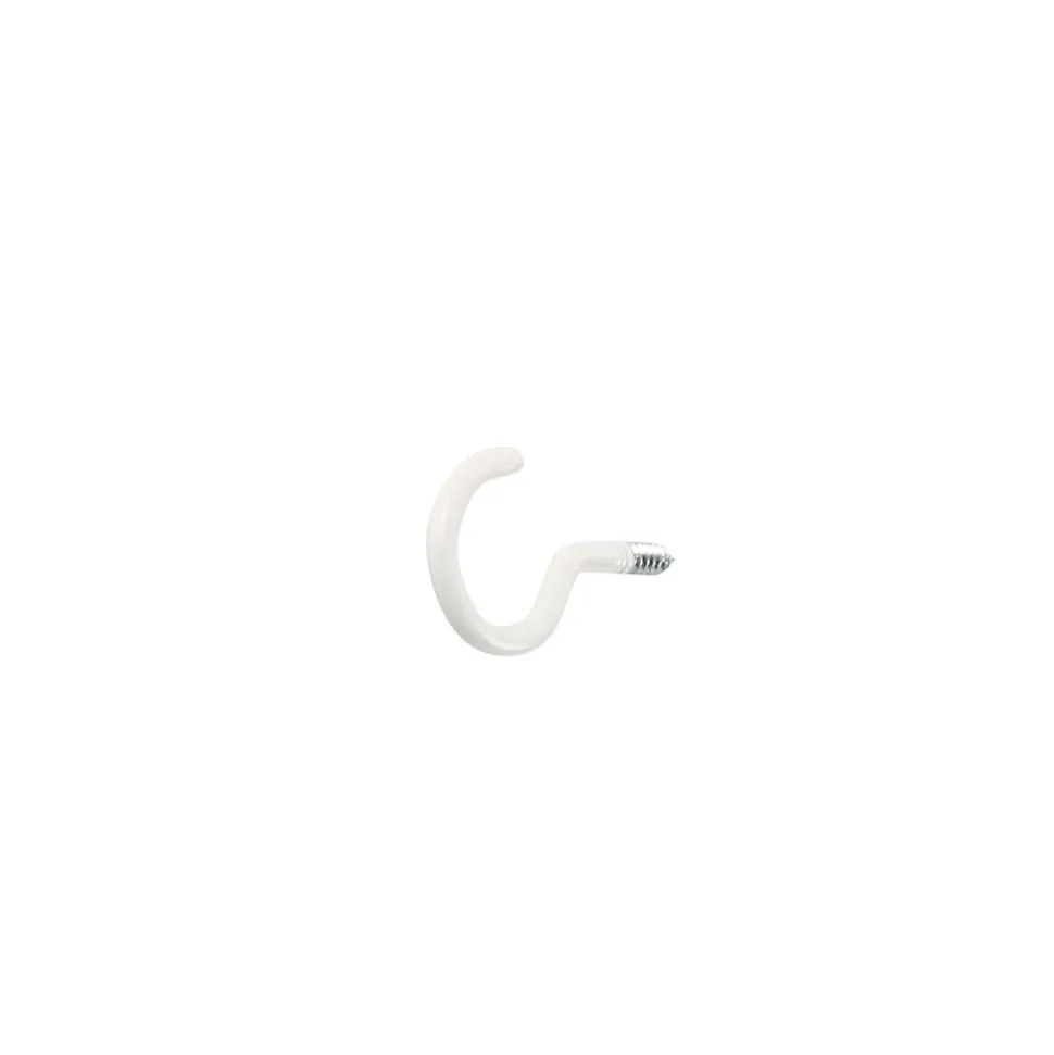 Crochet rond à visser en acier plastifié blanc 20x12 mm - 20 pièces