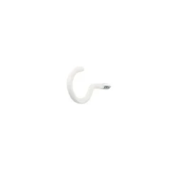 Crochet rond à visser en acier plastifié blanc 30x17 mm - 4 pièces
