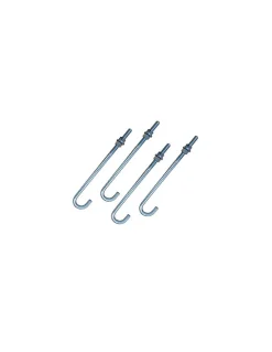 Crosse ancrage M12X363 Filetée sur 100 +2 Ecrou +2 Rondelle Acier zingué - 10 pièces