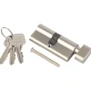 Cylindre à bouton laiton nickel satiné Smith & Locke 30 x 30 mm